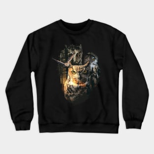 Forest Owl Master Wizzard Magician Crewneck Sweatshirt